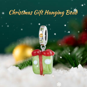BAMOER 925 Sterling Silver Christmas Collection Snowman Bead Christmas Tree Gift Pendant Charms for Women Christmas Gift Jewelry BSC714