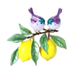Modern Lemon Bird Brooch Enamel Pin Versatile Wearable Corsage Pin For Casual Event Holiday Outfits