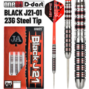 ONE80 STEEL TIP DART - 23G BLACK J21-01 90% Tungsten STEEL DARTS (ARROW DART KELULI)