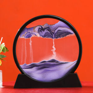 Moving Sand Art Picture Round Glass 3D Deep Sea Sandscape In Motion Display Flowing Sand Frame Sand Painting