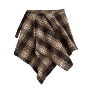Half Length Skirt Tieback Underskirts Checkered Shirt Extender Layering Fake Top Lower Sweep Shirt Hemline for Women Men