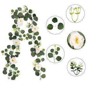 FOUNDTWO Lifelike Artificial Vines Realistic 180cm Fake Eucalyptus Leaves Party Decor Versatile Usage Garland Hanging Plants Holiday