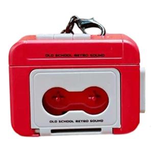 Mini Retro Music Player Keyring with 15 Second Sound Memory Novelty Recording Key Chain Vehicle Accessory Decoration