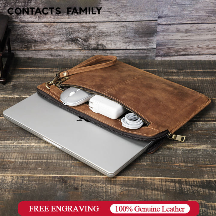 Genuine Leather Laptop Sleeve Case For Macbook Pro Inch 2021