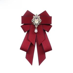 NOVAWEAR Solid Color Rhinestone Collar Flower Adjustable British Style Mens Suit Accessory Simple Collar Cravat Gentlemans Bow Tie Business
