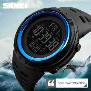 SKMEI Jam Tangan Digital Pria Dewasa / Anti Air 50 M Strap PU Kaca Anti Gores Elegan Mewah Viral 2023 Murah Otomatis Remaja Laki Laki Sport / Arloji import Keren Terbaru 2024
