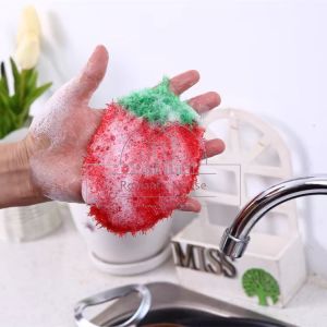 【READY STOCK】Strawberi Akrilik Fiber Kain Cuci Pinggan Poliester Benang Kain Cuci Pinggan