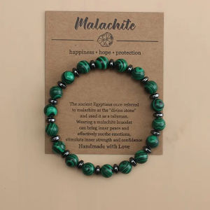 ASRV Handmade Malachite Bracelet for Happiness Hope and Protection