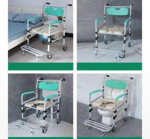 เก้าอี้ รถเข็นเข้าห้องน้ำอาบ รถเข็นเข้าถ่ายพร้อมอาบ เก้าอี้นั่งถ่ายวีลแชร์คร่อมชักโครก