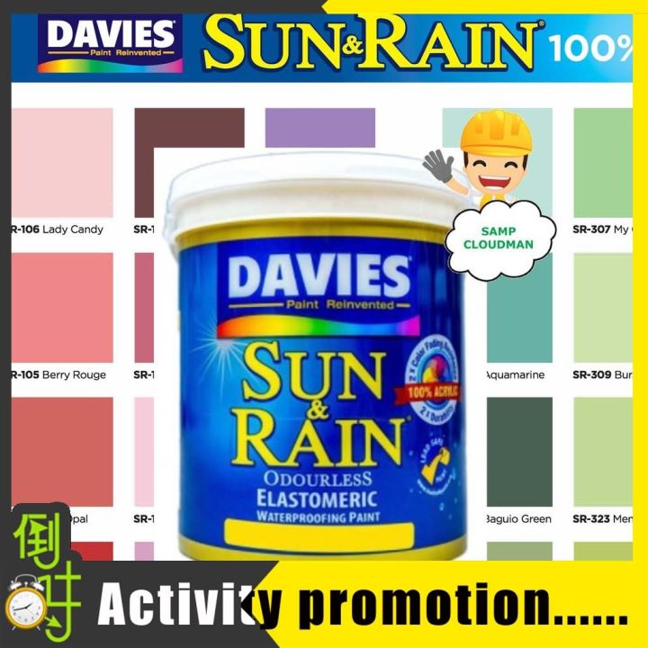 Davies Sun Rain Elastomeric Paint Gallon 4 Liters Odorless Odourless