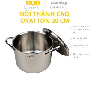 Nồi canh OYATTON nồi 20cm nồi inox 20cm nồi cao 20cm nồi inox thành cao 20cm nồi từ 20cm