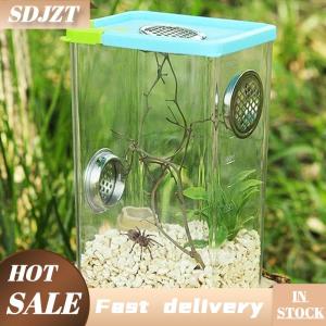 SDJZT Acrylic Transparent Breeding Box For Reptiles Spiders Lizards Insects Mantis Pet Cages Reptile Accessories
