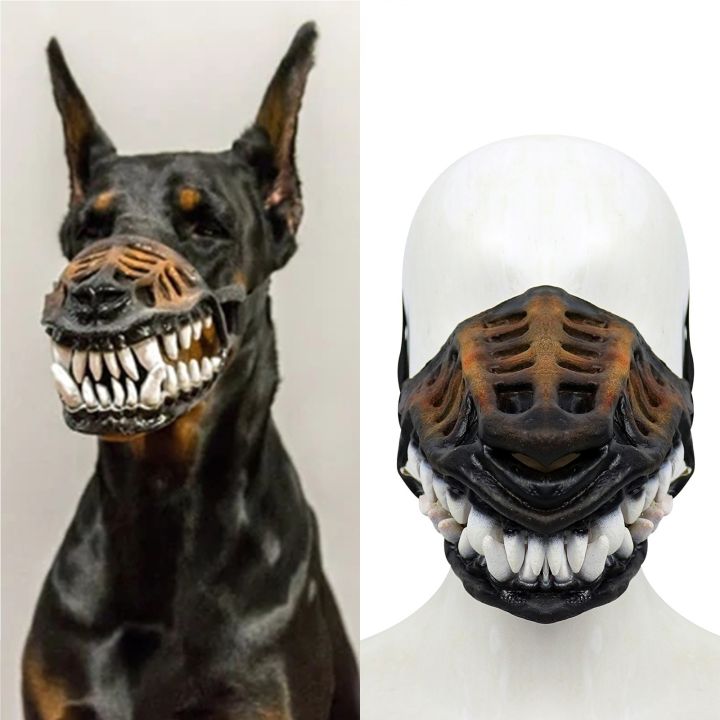 Scary dog muzzle with hot sale teeth