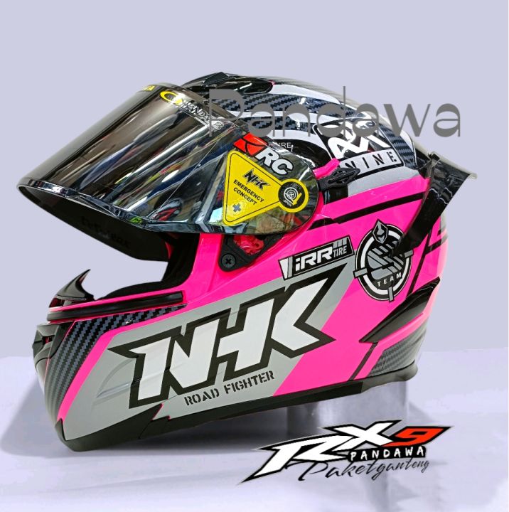 HELM NHK RX9 RACER PINK SILVER helm full face paket ganteng Lazada  Indonesia