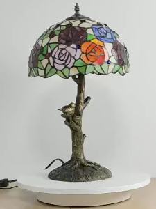 LZD  Đèn Huijing Tiffany Đèn Bàn Chim Hồng Đèn Bàn Thủy Tinh Nghệ Thuật Sáng Tạo Đèn Bàn Phòng Khách Phòng Ngủ Đầu Giường Chiếu Sáng Nổi Tiếng Trên Mạng