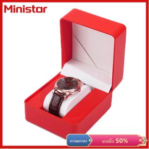Ministar กล่องเก็บนาฬิกา PU แบบเดี่ยวกล่องใส่โชว์นาฬิกาข้อมือที่ใส่นาฬิกาเครื่องประดับสำหรับเดินทางเป็นของขวัญสำหรับผู้ชาย