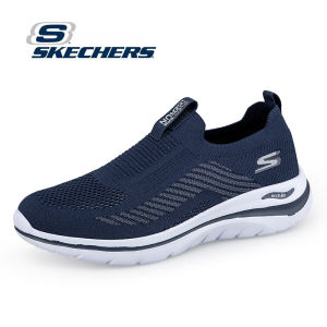 Skechers สเก็ตเชอร์ส รองเท้าผู้ชาย Skechers Mens Go Max-athletic Air Mesh Slip on Walking Shoe Sneaker - 216668-NVY Air-Cooled Goga Mat Goga Mat Technology Machine Washable Soft Stride Ultra Go Cushioning Ultra Pillars