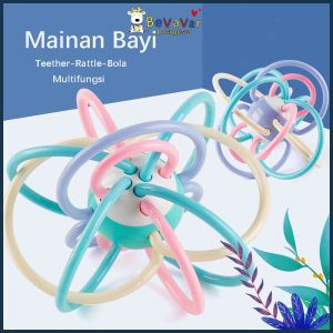 Bevavar Mainan /Rattle Teether /Bayi silikon lembut Rattle Manhattan Bola