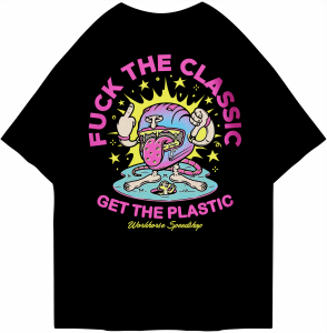 Kaos Oversized Tshirt Get The Plastic Gambar Depan Belakang Kaos Oversize Wanita/Pria