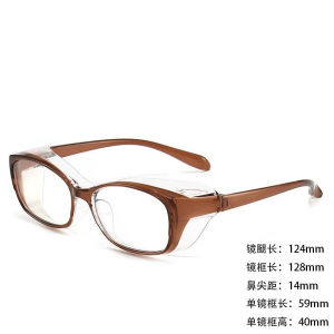 แว่นตาป้องกันแป้งฝุ่น แว่นตาป้องกันแสงสีฟ้าขอบวงกลมสีดํา