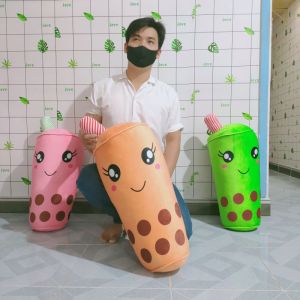 GỐI ÔM GẤU BÔNG LY TRÀ SỮA DÀI LỚN 70CM VẢI MINISO SIÊU MỊN CUTE