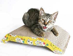 F-Cat Scratchboard Free Catnip - ลับเล็บแมว กระดาน ขนาด 44 x 21.5 x 7 cm ที่ลับเล็บแมว กระดาน ขนาด 44 x 21.5 x 7 cm ทำจากกระดาษลูกฟูก 1 ชิ้น