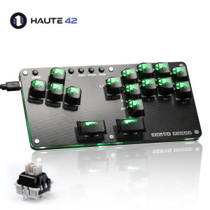 Haute42 fightstick Hitbox leverless điều khiển mini stickless Bảng điều khiển chơi game arcarde cho PC/PS3/PS4/Switch Arcade Hitbox điều khiển