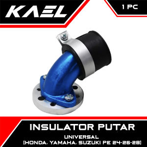 Insulator Putar Universal Semua Jenis Motor Manipul Intake Manifold Intek Leher Angsa Mutar Miring Variasi PE 24 26 28 Merah Emas Chrome Biru Hitam