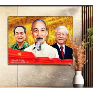 Tranh Bác TrọngBác GiápBác Hồ tranh tráng gương phủ bóng bền đẹp