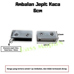 Ambalan Penjepit Tatakan Kaca Kotak Persegi 3 dan 6 cm