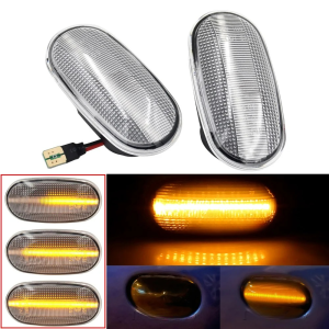 2Pcs Dynamic LED Fender Side Marker Turn Signal Lamp Sequential Indicator Blinker Repeater Light For Mitsubishi Pajero Montero Sport G2 2008 2009 2010 2011 2012 2013 2014 2015 2016