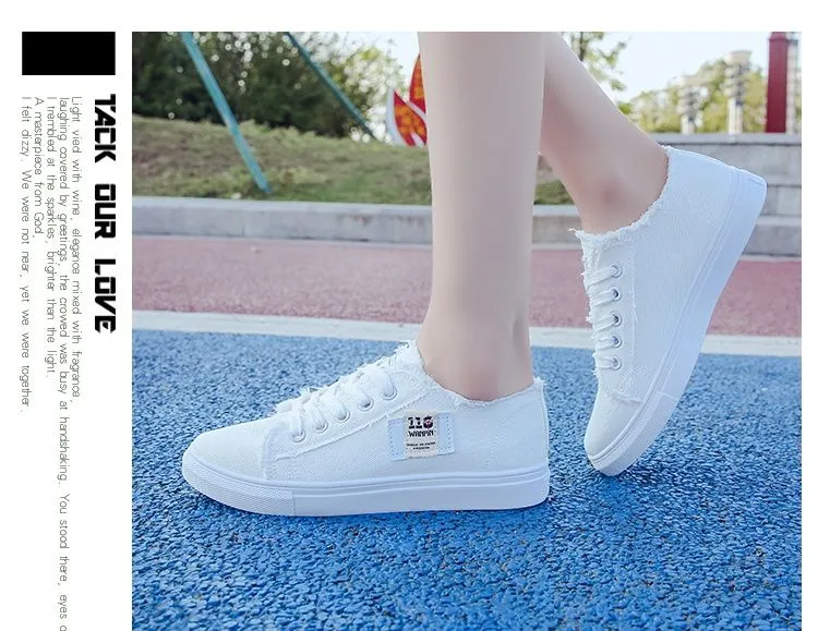 Fashion casual korean style mixed color canvas 2024 shoes sneakers