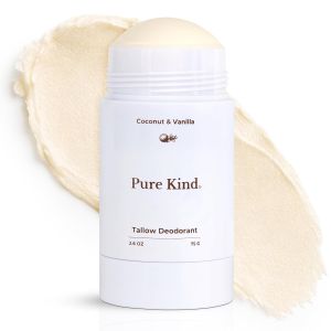 Natural Tallow Deodorant – Aluminum-Free Baking Soda-Free Grass-Fed Beef Tallow Magnesium & Jojoba Oil – Long-Lasting Odor Protection for Men & Women (Coconut & Vanilla)