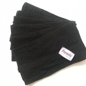 HANDUK OLAHRGA HANDUK SALON HANDUK MUKA WARNA HITAM HANDUK SALON MERK PAMELA ORIGINAL
