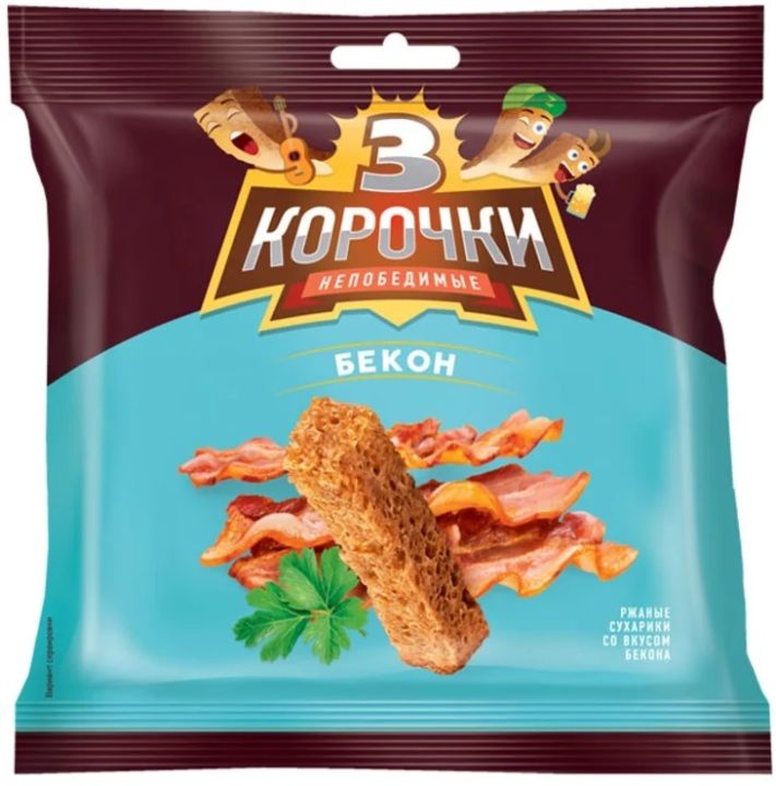 Ржаные сухарики 3 КОРОЧКИ Бекон | Lazada.co.th