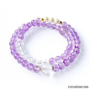 Thousand Crystals and Ten Thousand Beads Natural Amethyst Bracelet with White Crystal diy Design a double-loop beaded bracelet for women 2026