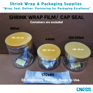 200pcs Shrink Wrap Plastic Packaging Shrinkable Plastic Sealer for Round/Cylindrical PET Container