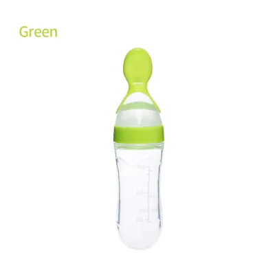 Mumystation Baby silicone squeeze Training Feeder Spoon Bottle Kids Infant fruit rice paste bottle