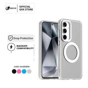 GKK Case Magsafe Round Samsung S23 S24 FE 5G Softcase Case Magnetic Wireless Anti Menguning