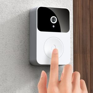ออดไร้สายที่ชาญฉลาดพร้อมกล้อง WIFI ออด HD Smart Night Vision Wireless Intercom Doorhole ระยะไกลวิดีโอและเสียงแบบชาร์จไฟได้อัตโนมัติสลับได้ถาวรบนคลาวด์ที่เก็บข้อมูลกันน้ํา 166 °มุมกว้าง HD ชาร์จ USB