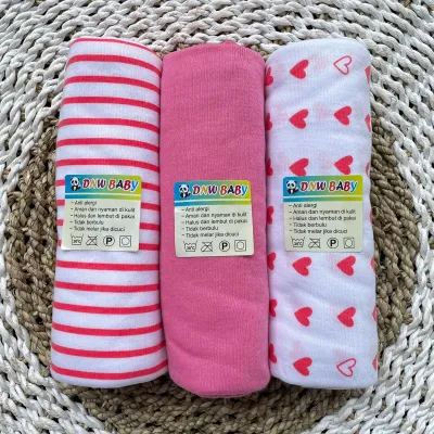 3 PCS Pernel Bayi Series PINK MOTIF Kualitas Premium Ukuran 90x110cm Asyam baby