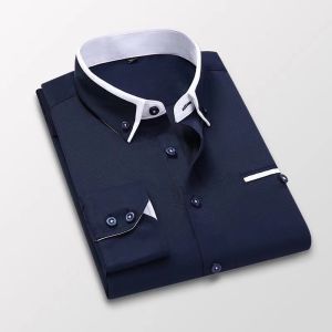 Men Shirts Formal Shirts Long Sleeve Solid Shirts Formal Business Shirt Man Dress Shirts