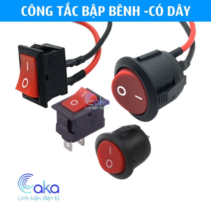 Công Tắc - On/Off có dây nối Công tắc bập bênh tròn 2 vị trí công tắc ...