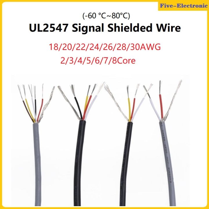 5M UL2547 Signal Shielded Cable 18 20 22 24 26 28 30 AWG PVC Insulated ...