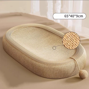"Local Stock" "Local Stock" Cat Scratcher Pad Sisal  Bed Cat Bed 3 in 1 Oval Cat Scratching Bed Pad with Play Ball Durable Cat Scratch Lounge Bed  Cat Bed