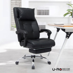 U-RO DECOR เก้าอี้สำนักงานปรับนอนได้ รุ่น GLIDER (ไกลเดอร์) สีดำ ปรับนอนได้ High backrest office chair Recliner เก้าอี้เอนนอน