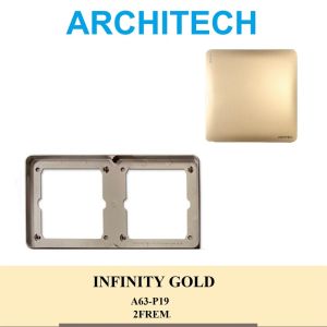 Architech Infinity A63-P19 Gold FRAME / BINGKAI Stop Kontak / SAKLAR