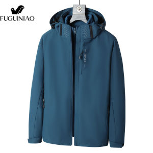 FUGUINIAO แจ็คเก็ตคู่ฤดูใบไม้ร่วงและฤดูหนาวสไตล์ใหม่ผ้าห่มกันลมกลางแจ้งกันน้ำชุดสองชิ้นหนาสามในหนึ่งแจ็คเก็ตแฟชั่นการเก็บความร้อน