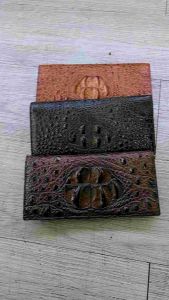 Ví cầm tay bóp cầm tay ví gấp hai da cá sấu thật sang trọng