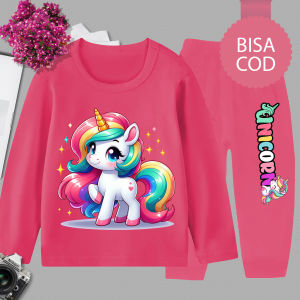 JF KIDS SETELAN PANJANG ANAK PEREMPUAN / LAKI - LAKI KAOS MOTIF UNICORN SMALL 1 - 10 TAHUN